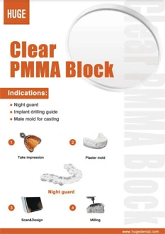 كتيب ضخم من PMMA Blcok لطب الأسنان